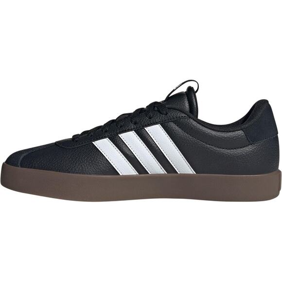 NWT adidas Men’s VL Court 3.0 Sneakers Black/White/Gum Size 7 Casual Shoes - Picture 3 of 6